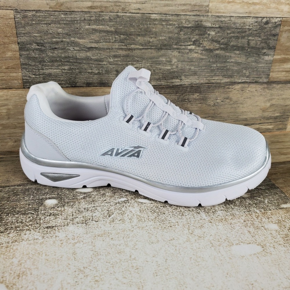 Avia Avi-Junction Womens Shoes Sz 8.5 White Mesh Round Toe Slip On Sneakers